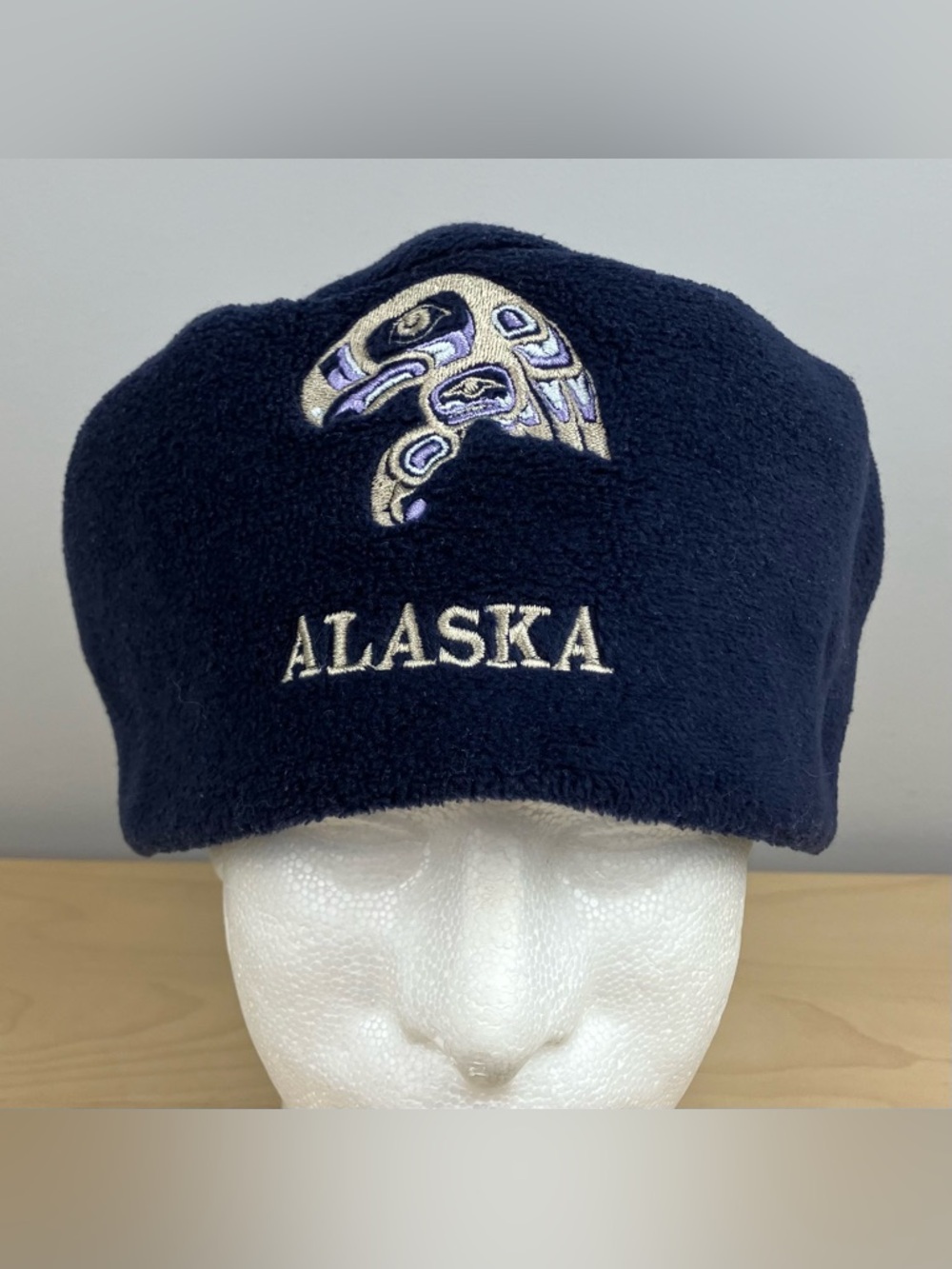 Vintage Northern Lights Clothing Co. Alaska Fleece Winter Beanie Bucket Hat Navy